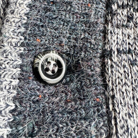 Guy Laurent Uomo Grey Ombre V Neck Cardigan M - Picture 5 of 6